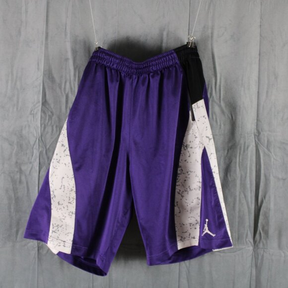 Retro Air Jordan Shorts - Purple with White Cement Colorblocks - Men's XL - Picture 3 of 5
